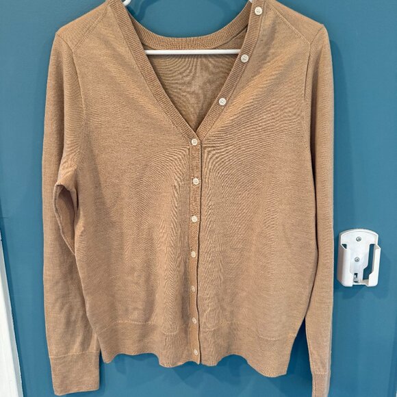 J. Crew Merino Wool Tan Cardigan - Picture 1 of 4